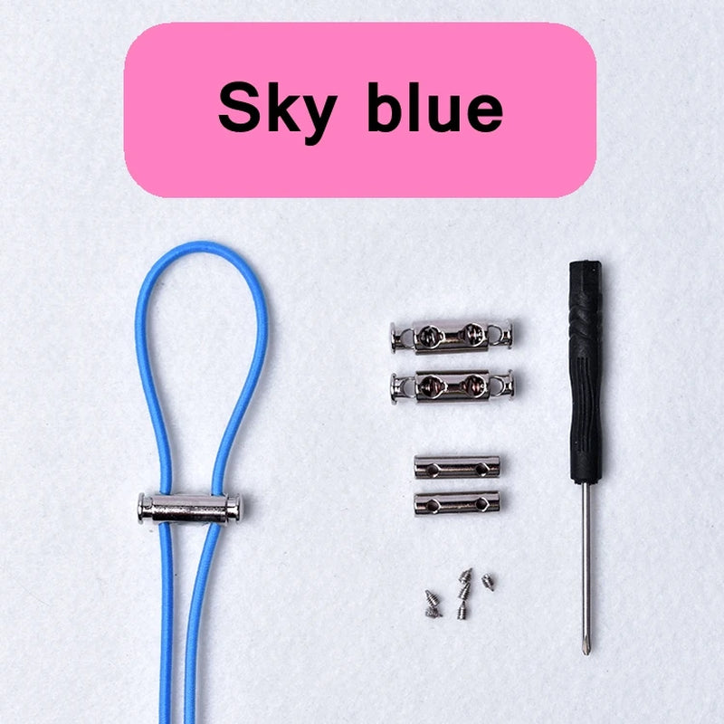 No Tie Elastic Shoelaces with Metal Lock - Quick & Easy for Kids and Adults!