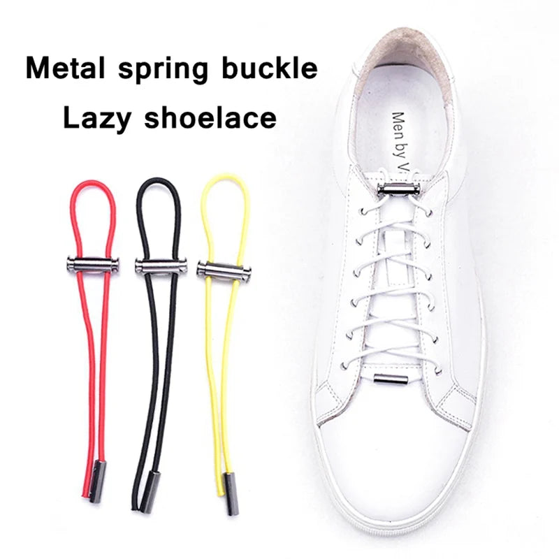 No Tie Elastic Shoelaces with Metal Lock - Quick & Easy for Kids and Adults!