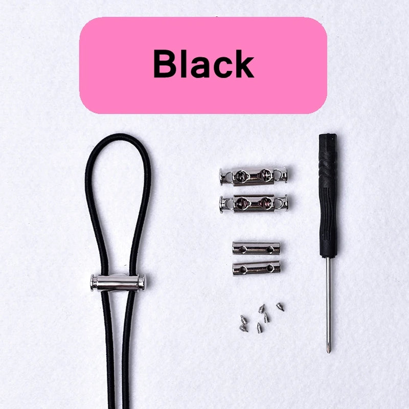 No Tie Elastic Shoelaces with Metal Lock - Quick & Easy for Kids and Adults!