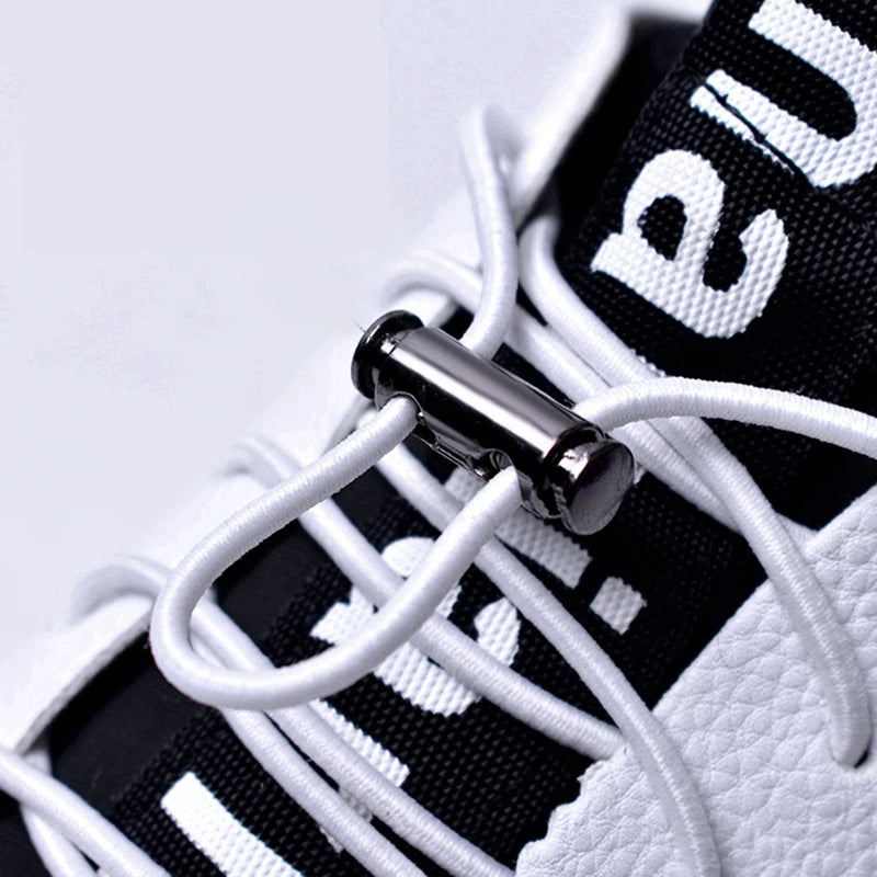 No Tie Elastic Shoelaces with Metal Lock - Quick & Easy for Kids and Adults!